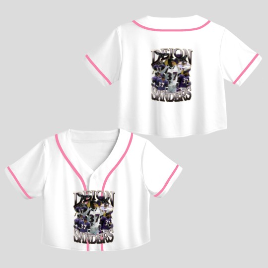 Discover Deion Sanders Ravens Vintage 90's Style Crop Top Baseball Jerseys