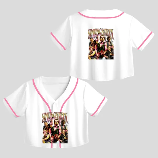 Discover Bruce Springsteen Graphic Bruce Springsteen Crop Top Baseball Jerseys