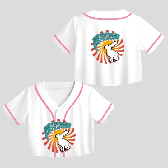 Discover Jefferson Airplane White Rabbit Crop Top Baseball Jerseys