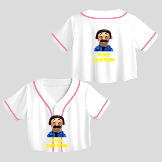 Discover Please Calm Down Awkward Puppets Diego Crop Top Baseball Jerseys