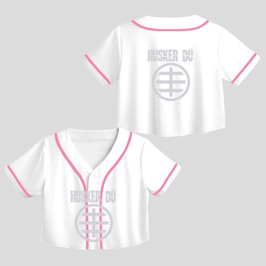 Discover Blue Husker Du Circle Logo Crop Top Baseball Jerseys