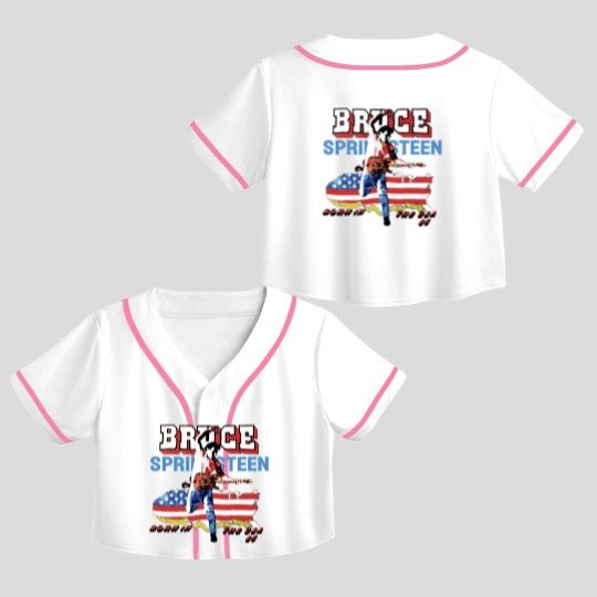 Discover Bruce Springsteen Bon In The Usa Crop Top Baseball Jerseys, Vintage Bruce Springsteen Concert S-5Xl