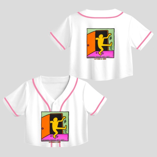 Discover vintage keith haring 1988 Crop Top Baseball Jerseys national coming out day