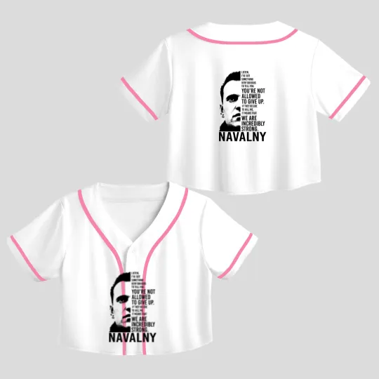 Discover Alexei Navalny Crop Top Baseball Jerseys, RIP Alexei Navalny 1976-2024 Crop Top Baseball Jerseys