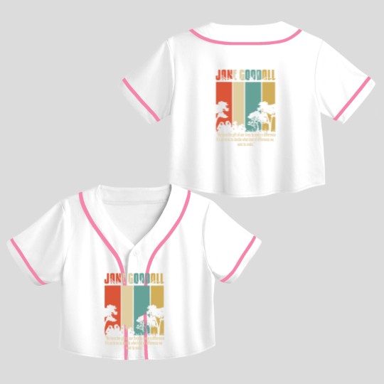 Discover Cotton Navy Jane Goodall Difference Crew Neck Tops Fashion Tees Crop Top Baseball Jerseys