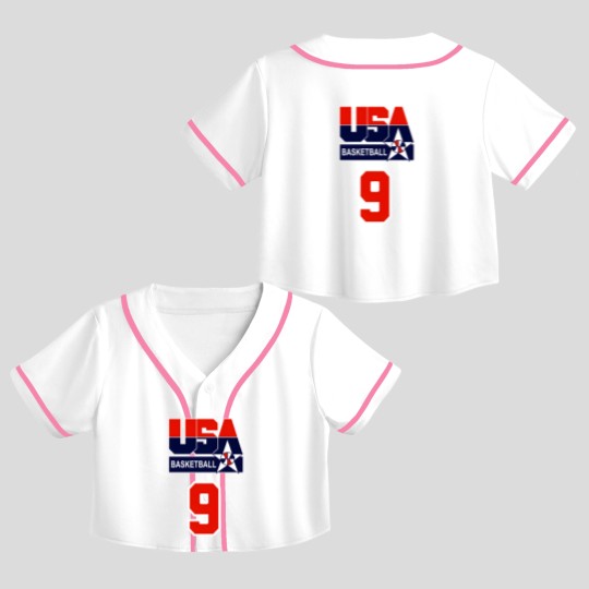 Discover USA DREAM TEAM 92 - FRONT amp BACK PRINT Crop Top Baseball Jerseys