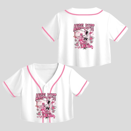 Discover Hazbin Hotel Angel Dust And Fat Nugget Cute Crop Top Baseball Jerseys