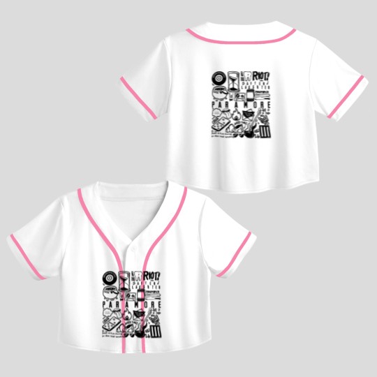 Discover Paramore Tattoo Crop Top Baseball Jerseys, 2023 Paramore Tour Crop Top Baseball Jerseys
