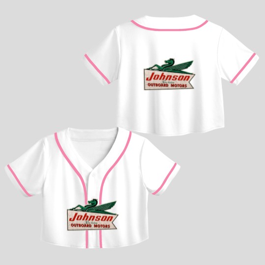Discover JOHNSON VINTAGE OUTBOARD MOTORS USA Crop Top Baseball Jerseys