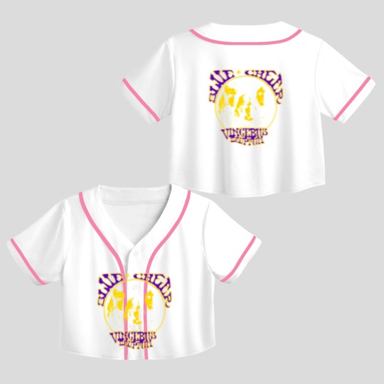 Discover Blue Cheer Cream Band Crop Top Baseball Jerseys
