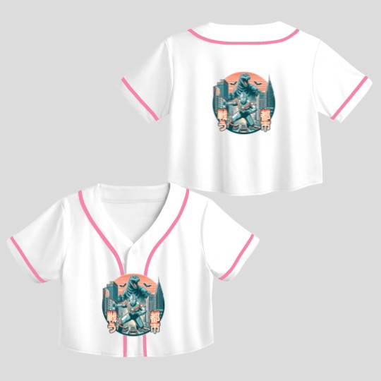 Discover Ultraman Vs Godzillá - Warzone 6 Crop Top Baseball Jerseys Crop Top Baseball Jerseys