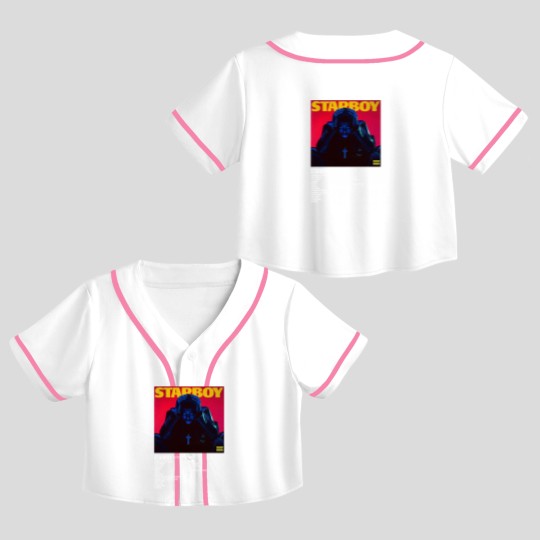 Discover Minimalist Album Music Crop Top Baseball Jerseys, Weeknds Starboy Tour Album