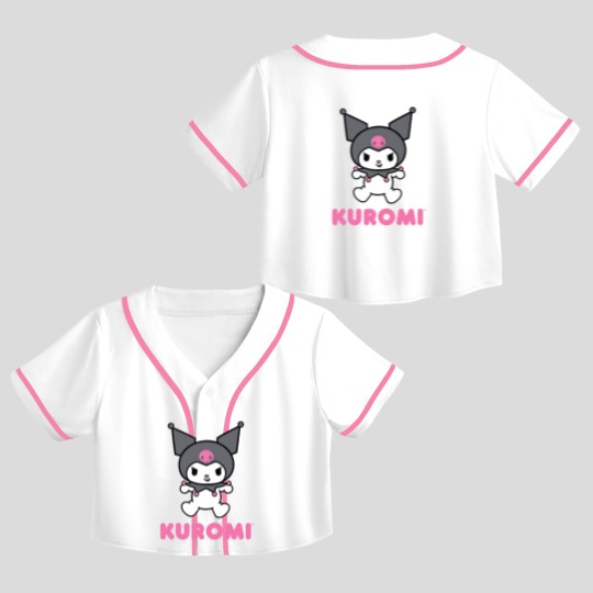 Discover Kuromi Character Crop Top Baseball Jerseys