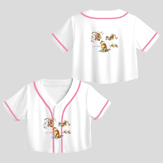 Discover calvin and hobbes bill watterson Crop Top Baseball Jerseys