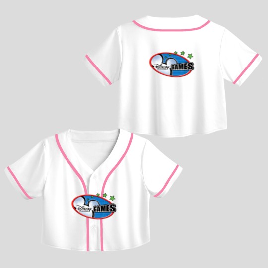 Discover Channel Game Crop Top Baseball Jerseys, Mouse Ears Gaming Crop Top Baseball Jerseys