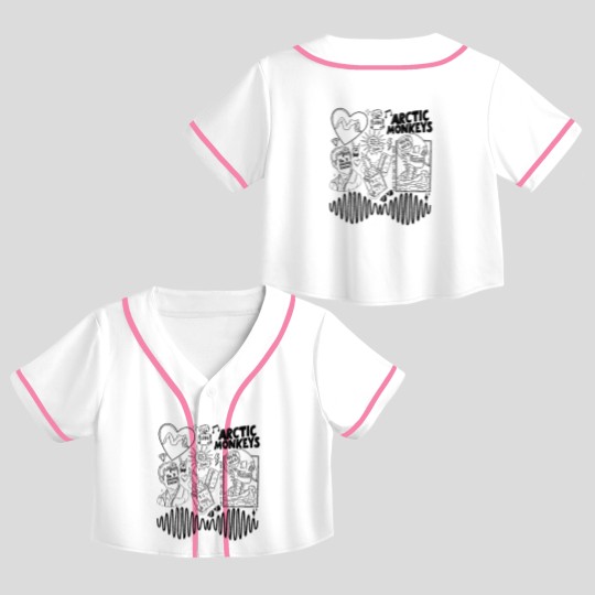 Discover Arctic Monkey Doodle Art Crop Top Baseball Jerseys, Vintage Arctic Monkey Merch Album Crop Top Baseball Jerseys