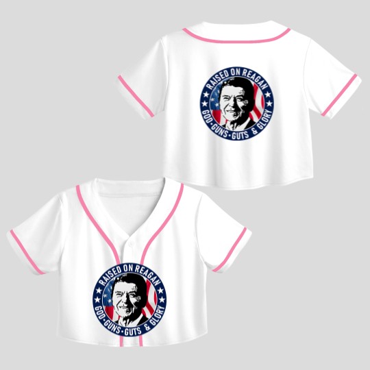 Discover Ronald Reagan Raised On Reagan Crop Top Baseball Jerseys