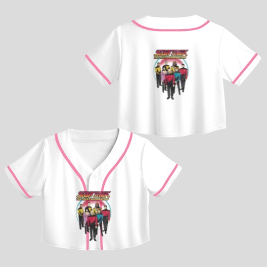 Discover Stars Trek The Next Generation Vintage Distressed Bridge Crew Crop Top Baseball Jerseys
