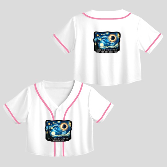Discover Vintage American Totality Starry Night Eclipse Solar 2024 Crop Top Baseball Jerseys