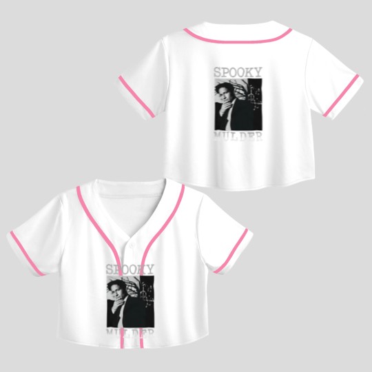 Discover The X Files Spooky Mulder Crop Top Baseball Jerseys, The X Files Crop Top Baseball Jerseys