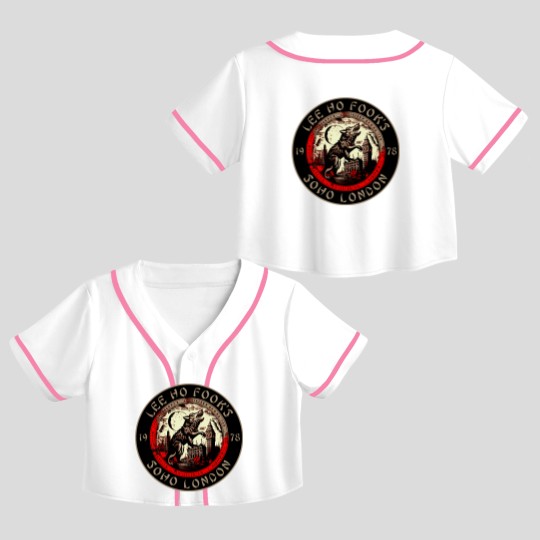 Discover Lee Ho Fooks - Soho London - 1978 - Warren Zevon - Werewolves of London - Block Print Crop Top Baseball Jerseys