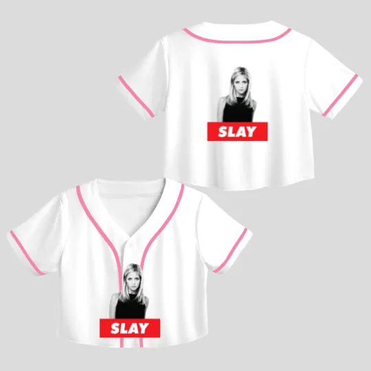 Discover Buffy The Vampire Slayer Crop Top Baseball Jerseys, BTVS, Vintage Buffy Crop Top Baseball Jerseys
