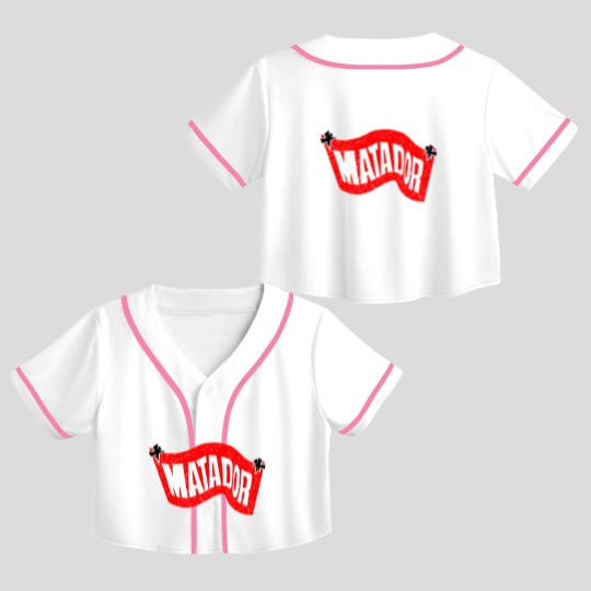 Discover Vintage Matador Records Distressed Crop Top Baseball Jerseys