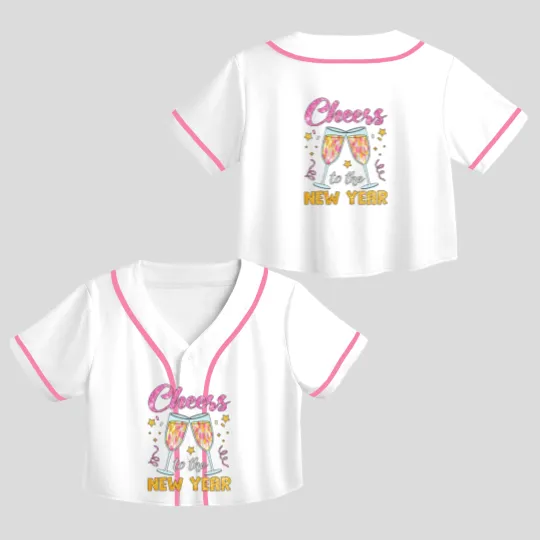 Discover New Year 2025 Crop Top Baseball Jerseys, Cheers to the New Year, Retro New Years Crop Top Baseball Jerseys