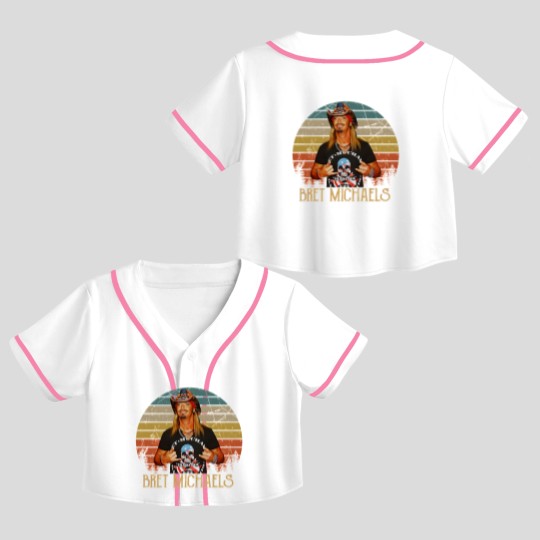 Discover New Popular Bret Michaels Vintage Gift For Fans Crop Top Baseball Jerseys