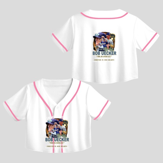 Discover Mr. Baseball In Memory Of Bob Uecker Forever In Our Hearts 1934-2025 Crop Top Baseball Jerseys