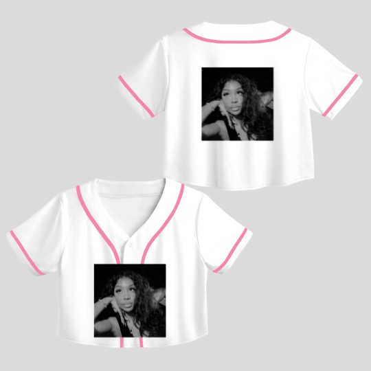 Discover Graphic "S-Z-A" Black n White RnB Printed Crop Top Baseball Jerseys