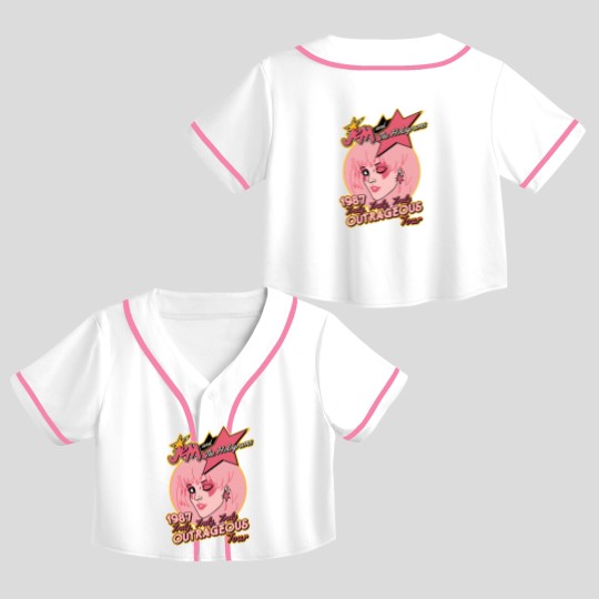 Discover Jem & The Holograms Crop Top Baseball Jerseys, Jem Outrageous Tour Crop Top Baseball Jerseys