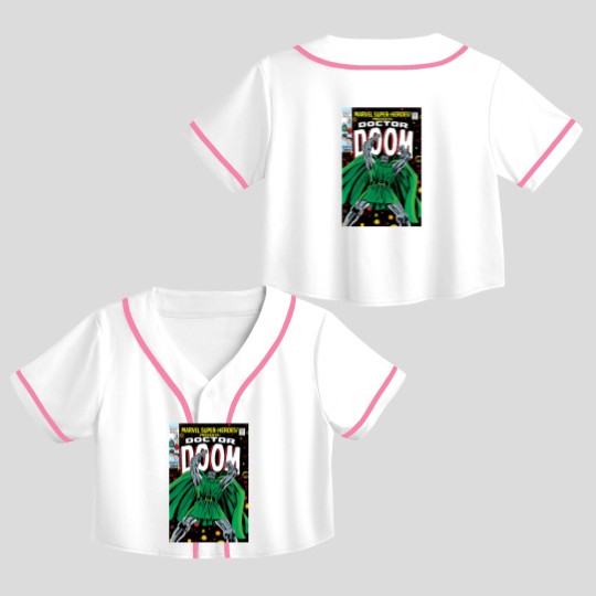 Discover Dr. Dooom Crop Top Baseball Jerseys, 90's style, Comic Crop Top Baseball Jerseys