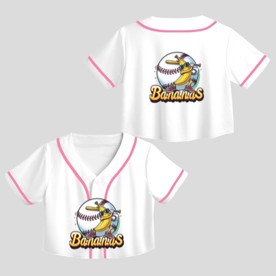 Discover Let's Go Bananas Baseball Crop Top Baseball Jerseys, Sports Team Mascot Crop Top Baseball Jerseys