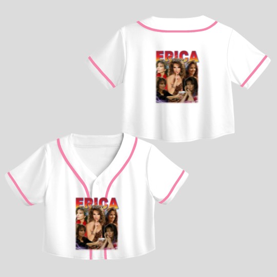 Discover Erica Kane Crop Top Baseball Jerseys, All My Children Fans, Homage Erica Kane 90s Crop Top Baseball Jerseys, Movie Character Crop Top Baseball Jerseys