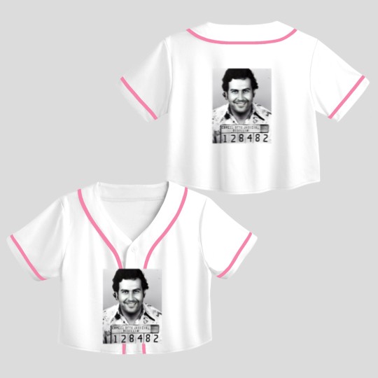 Discover Pablo Escobar Mugshot Premium Crop Top Baseball Jerseys