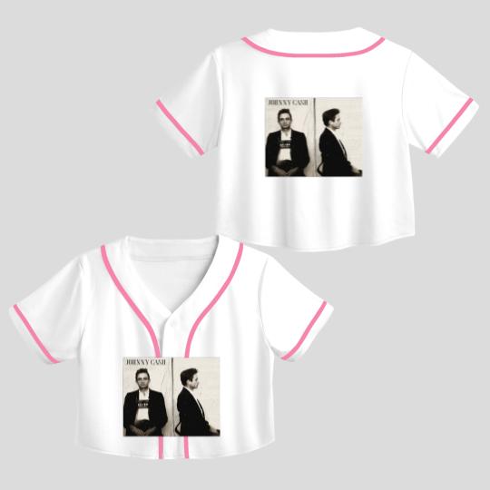 Discover Johnny Cash Mugshot Country Rock Crop Top Baseball Jerseys. Johnny Cash