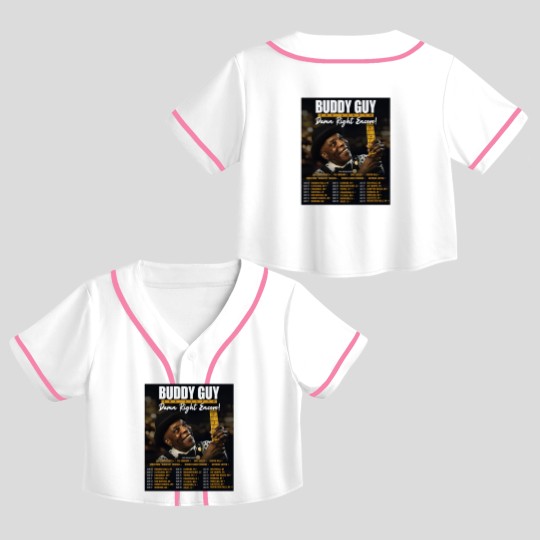 Discover Buddy Guy 2025 The Damn Right Encore Tour Dates Crop Top Baseball Jerseys