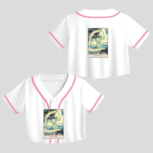 Discover Tarot - The Moon - Tarot - Crop Top Baseball Jerseys