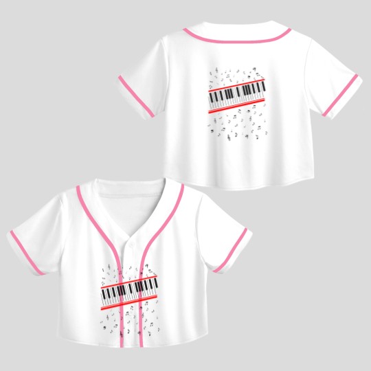 Discover Beat It Piano Crop Top Baseball Jerseys
