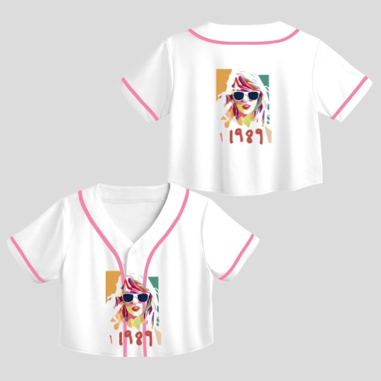 Discover Kids 1989 Watercolor Taylorr Swifts Vintage Crop Top Baseball Jerseys