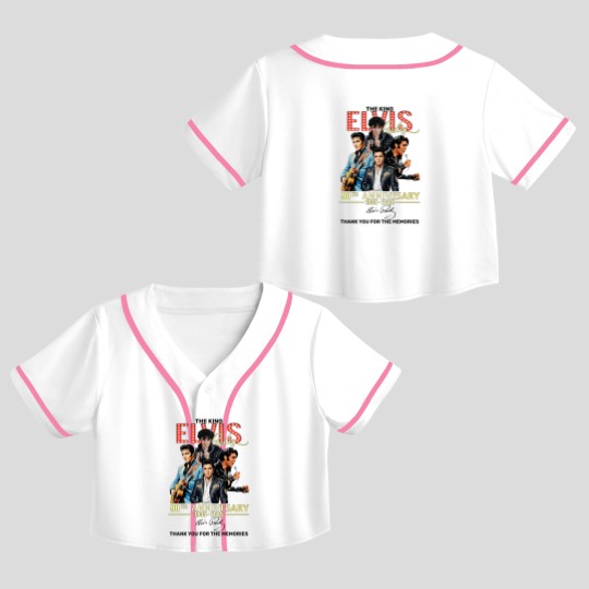 Discover Elvis Presley tour 2025, Elvis 90th Anniversary Crop Top Baseball Jerseys 2D