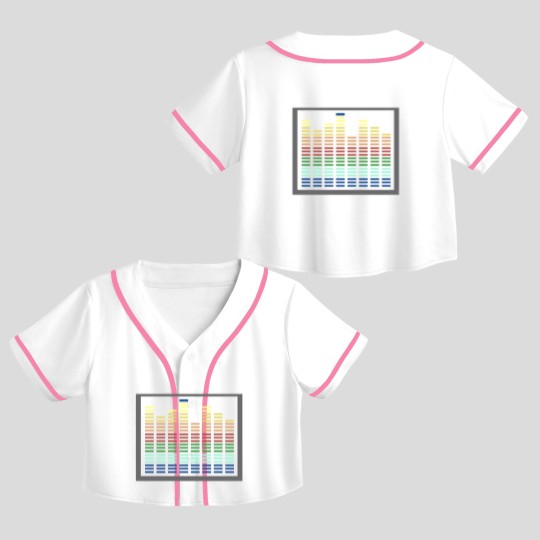 Discover Qualizer-El-Lit-Glowing-Sound-Activated-Gradient-Equalizer Crop Top Baseball Jerseys