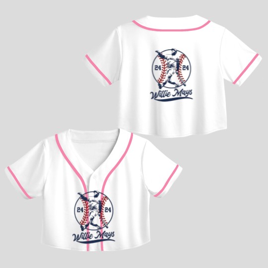 Discover Willie Mays Crop Top Baseball Jerseys, Vintage Aesthetic Art Willie Mays Crop Top Baseball Jerseys