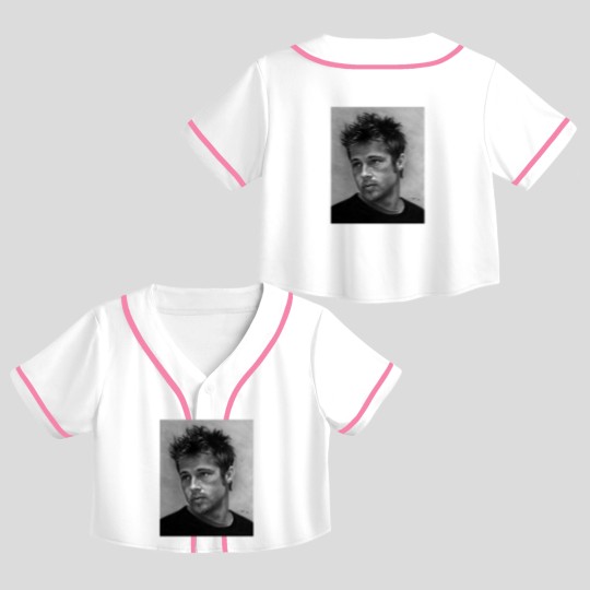Discover Brad Pitt drawing Classic Unisex Crop Top Baseball Jerseys