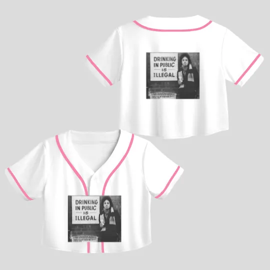 Discover Billy Joel Drinking In Public Is Illegal Unisex Cotton Crop Top Baseball Jerseys