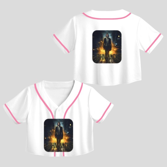 Discover Unisex John Wick Crop Top Baseball Jerseys of a Crop Top Baseball Jerseys Classic Crop Top Baseball Jerseys