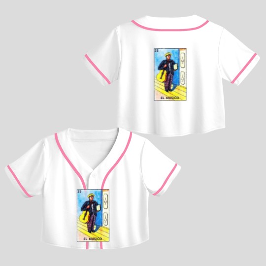 Discover El Musico Mexican Loteria Bingo Card Crop Top Baseball Jerseys