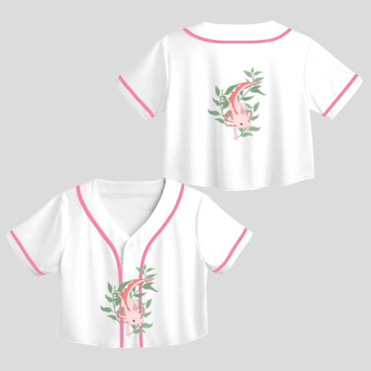 Discover Axolotl Crop Top Baseball Jerseys