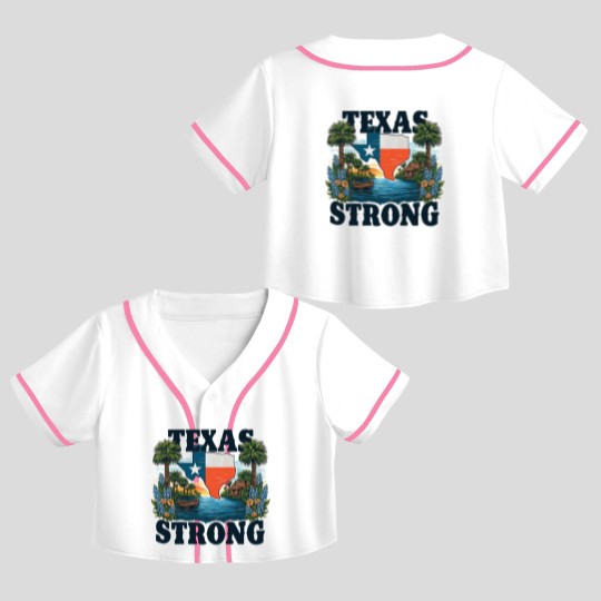 Discover Texas Strong Hill Country 2025 Flood Crop Top Baseball Jerseys, Kerr County Pride Crop Top Baseball Jerseys